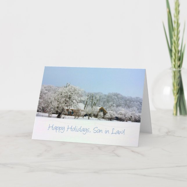 tarjeta de las Felices Navidad del yerno (Anverso)