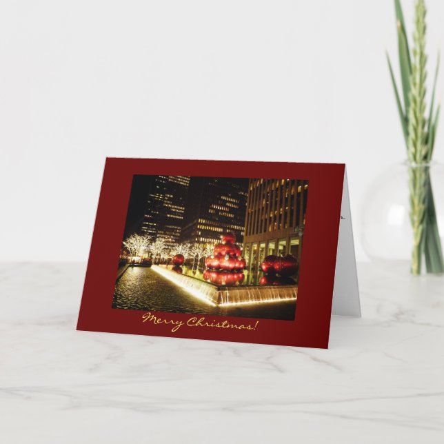 Tarjeta de las Felices Navidad - luces del día de (Anverso)