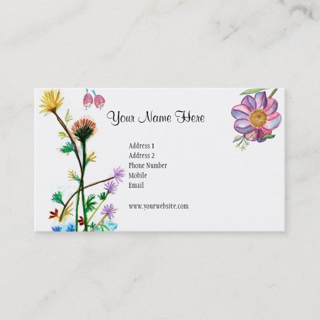 Tarjeta de las flores frescas (Anverso)