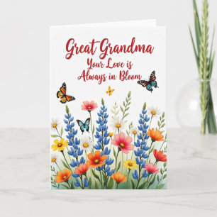 Tarjeta de las Grandes Abuelas Florales Amorosas