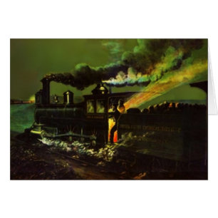 Tarjeta de las locomotoras del rr del ferrocarril