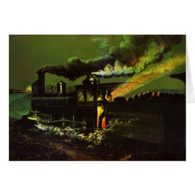 Tarjeta de las locomotoras del rr del ferrocarril (Anverso (Horizontal))