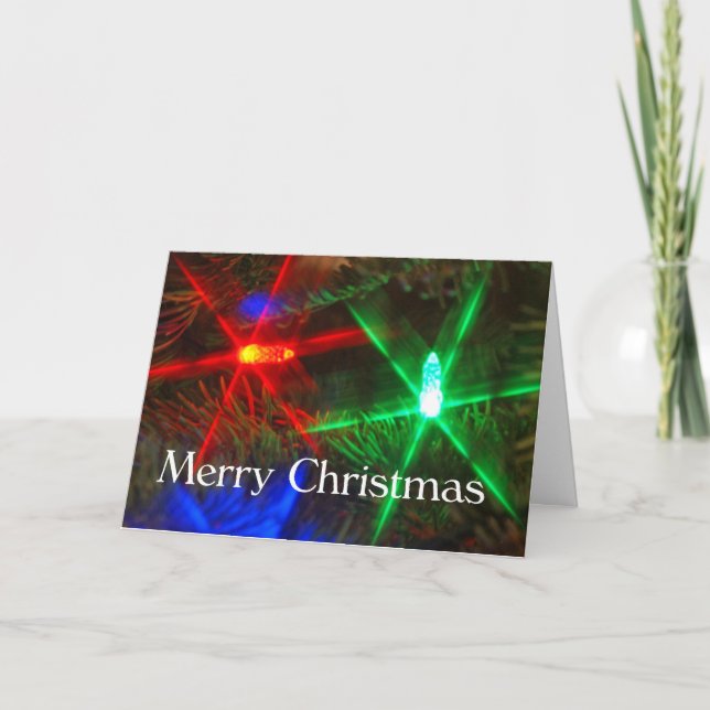 Tarjeta de las luces de las Felices Navidad (Anverso)