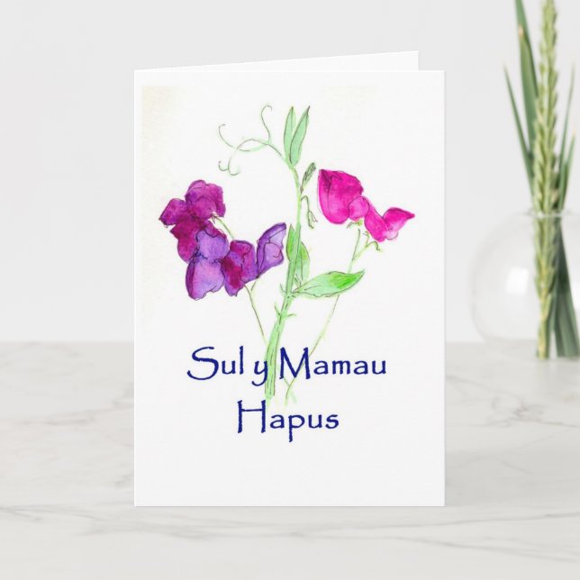 Tarjeta de las madres de los guisantes de olor, (Anverso)