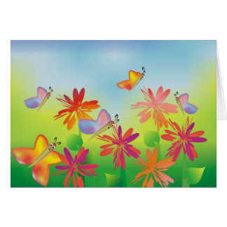 Tarjeta de las mariposas del verano