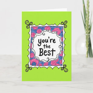 Tarjeta de las Mejores Rosas Rosadas