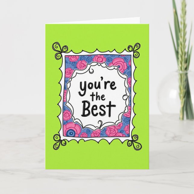 Tarjeta de las Mejores Rosas Rosadas (Anverso)