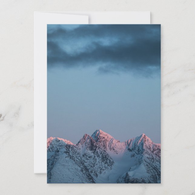 Tarjeta de las montañas Lyngen de Noruega (Anverso)