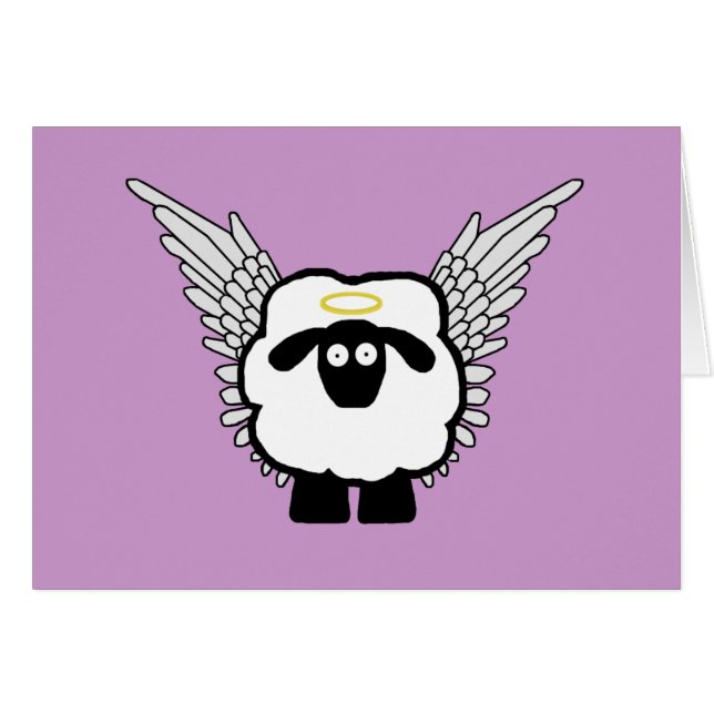 Tarjeta de las ovejas del ángel (Anverso (Horizontal))