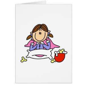 Tarjeta de las palomitas y de los pijamas