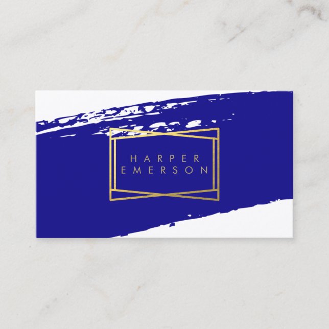 Tarjeta de las pinceladas de los azules añiles y (Anverso)