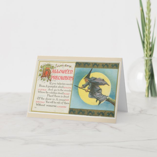 Tarjeta de las precauciones de Halloween (Anverso)