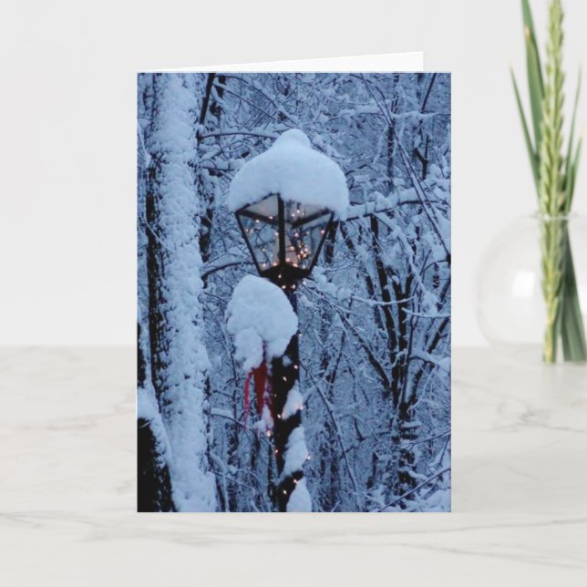 Tarjeta de las vacaciones de invierno: "Poste (Anverso)