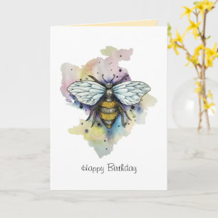 Tarjeta De Lavado De Abeja Y Arcoiris