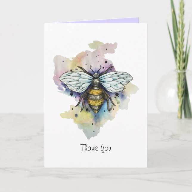 Tarjeta De Lavado De Abeja Y Arcoiris (Anverso)