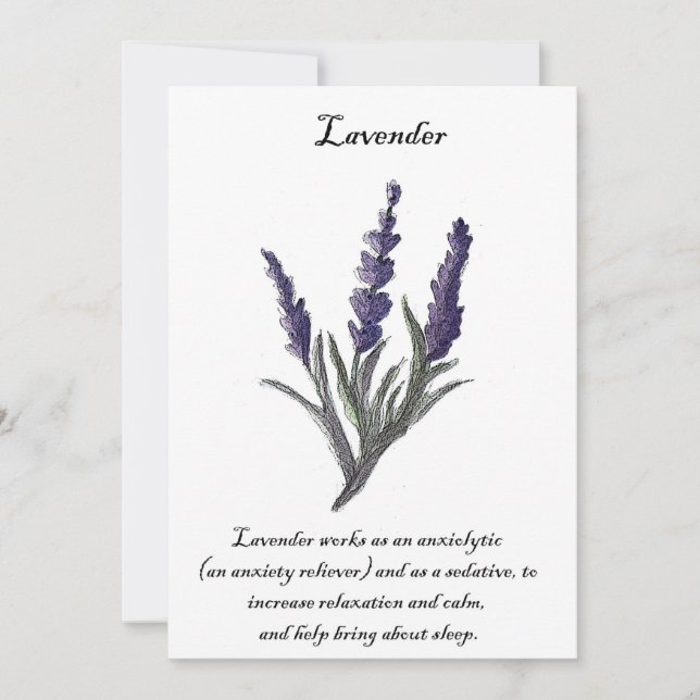 Tarjeta de lavanda de diseño original (Anverso)