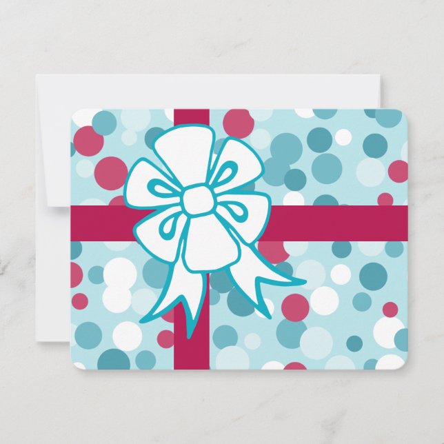 Tarjeta de lazo de Navidad retro (Anverso)
