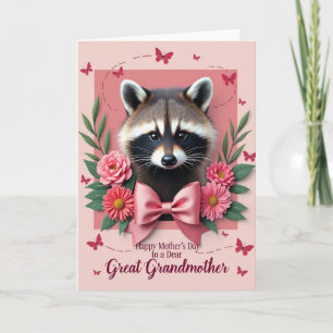 Tarjeta de lazo del día de las madres animales ado