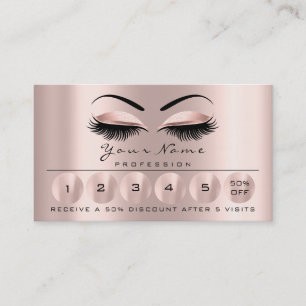 Tarjeta de Lealtad 6 Makeup Eyebrow Rosa de azotes