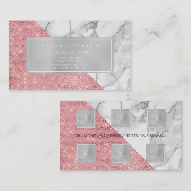 Tarjeta de Lealtad 6 Pulsera Láminas de Salón de B (Anverso / Reverso)