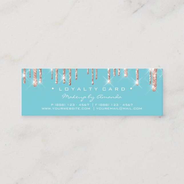 Tarjeta de lealtad 6 Punch Makeup Beauty Heart Ros (Anverso)