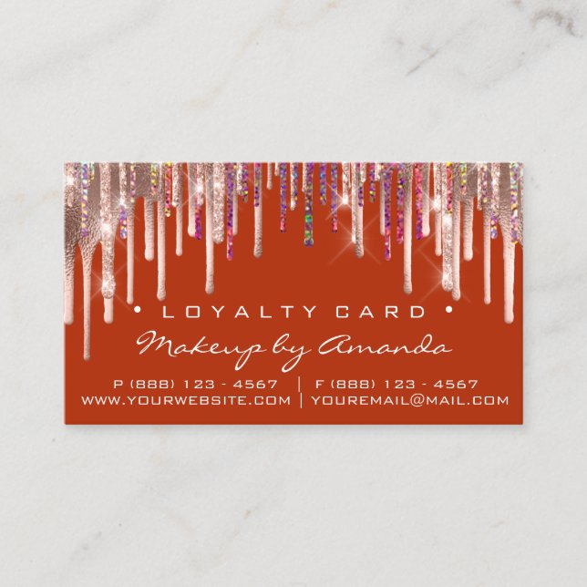 Tarjeta de lealtad 6 Punch Makeup Holograph Drill  (Anverso)