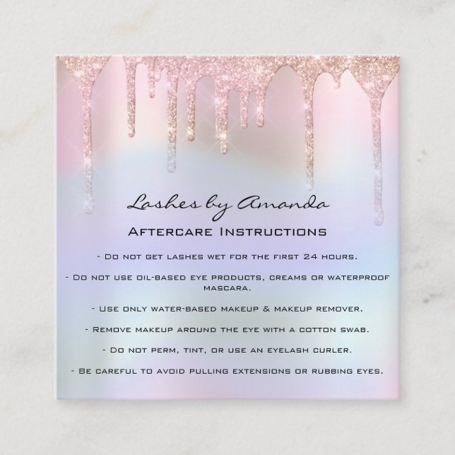 Tarjeta de Lealtad 6 Puntuación Aftercare Eyelash  (Anverso)