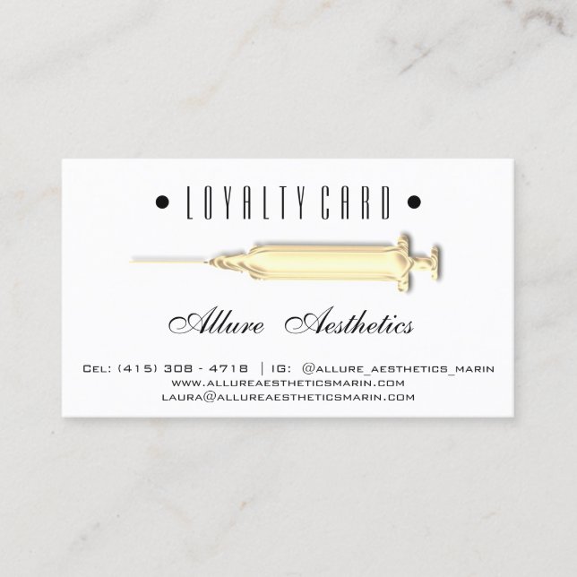 Tarjeta de Lealtad 6 Punzonar Hermosa Jeringa de S (Anverso)