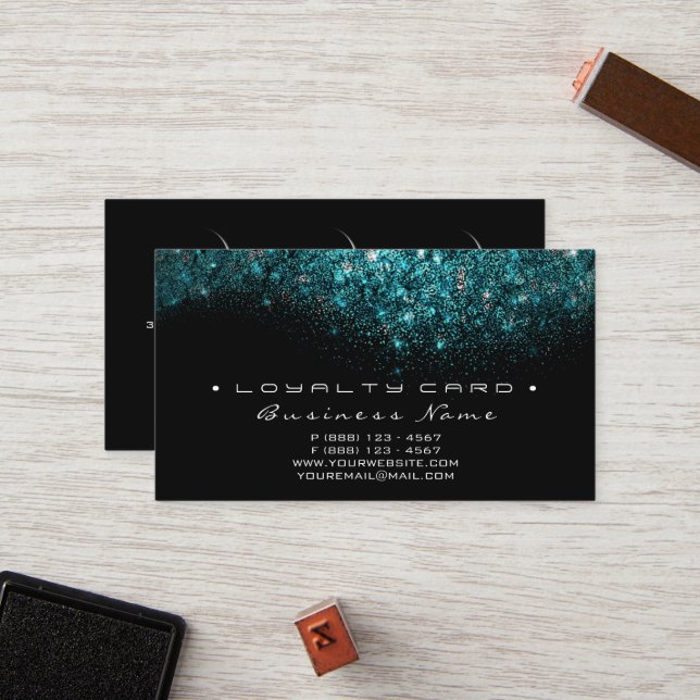 Tarjeta de Lealtad 6 Salón De Belleza Lantea Azul  (Anverso/Reverso In Situ)