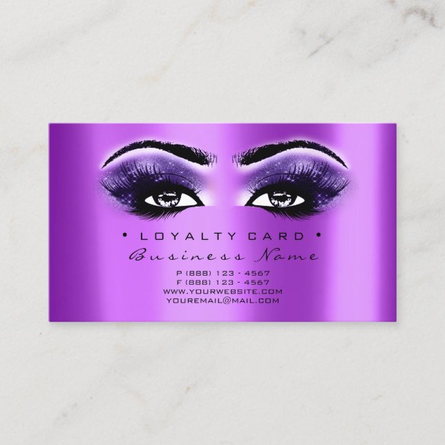 Tarjeta de Lealtad 6 Salón De Belleza Lash Violeta (Anverso)