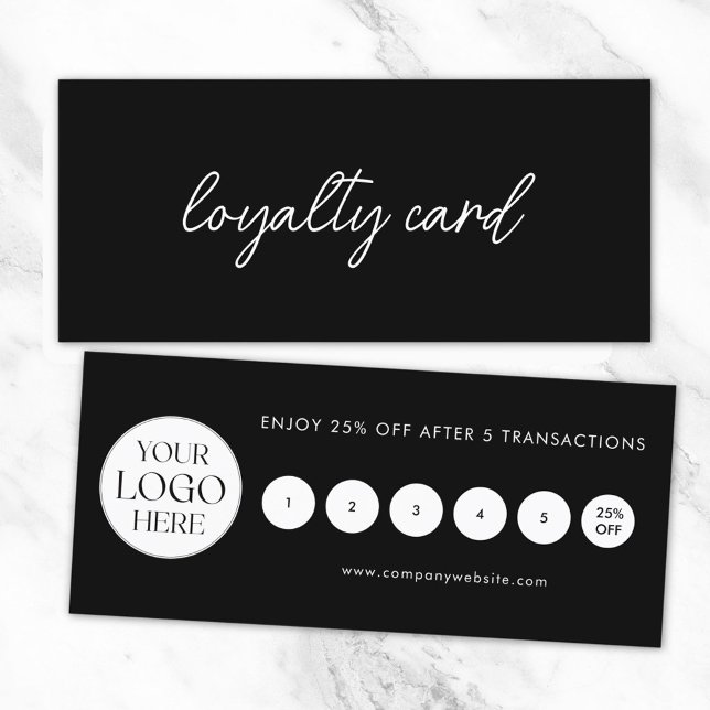 Tarjeta de Lealtad con Logo Empresarial Elegante M (Front and Back)