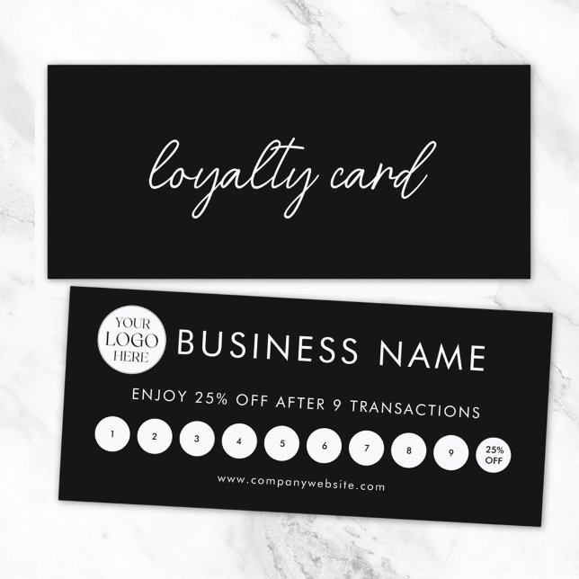 Tarjeta de Lealtad con Logo Profesional Elegante M (Front and Back)