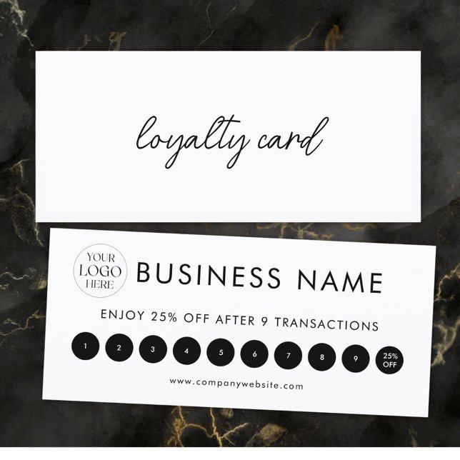 Tarjeta de Lealtad con Logo Profesional Elegante M (Front and Back)