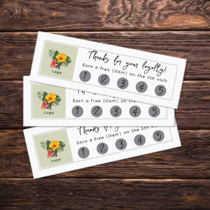 Tarjeta de lealtad de producto gratis en 5 visitas