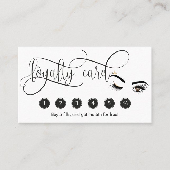Tarjeta de Lealtad de Salón de Belleza Wink Eye Br (Anverso)