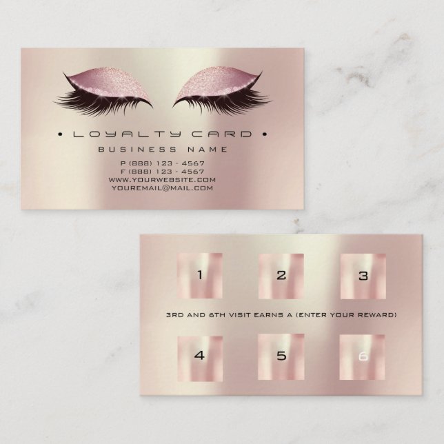 Tarjeta de lealtad Salón de belleza maquillaje Pol (Anverso / Reverso)