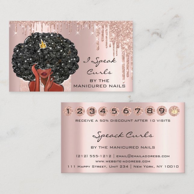 Tarjeta De Lealtad Tarjeta De Visita 10 Cabello De (Anverso / Reverso)