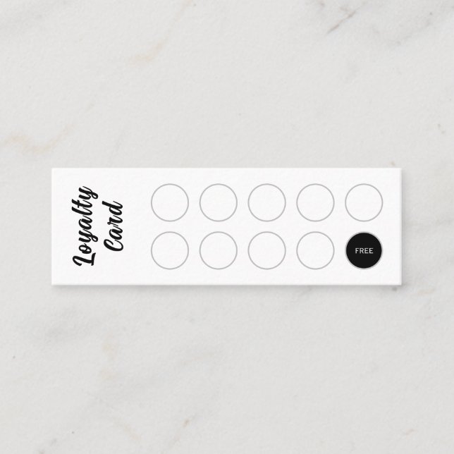 Tarjeta de lealtad, tipografía simple de escritura (Anverso)