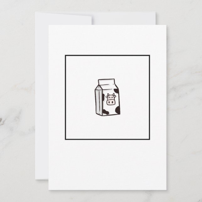 tarjeta de leche de vaca, invitación divertida (Anverso)