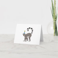 tarjeta de lemur fiesta