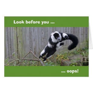 Tarjeta de lemur saltando