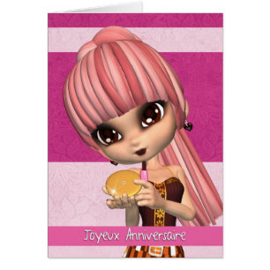 Tarjeta de lengua francesa Joyeux Anniversaire