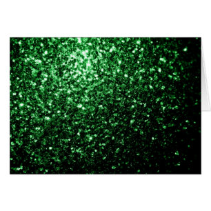 Tarjeta de lentejuelas de purpurina falsa verde os