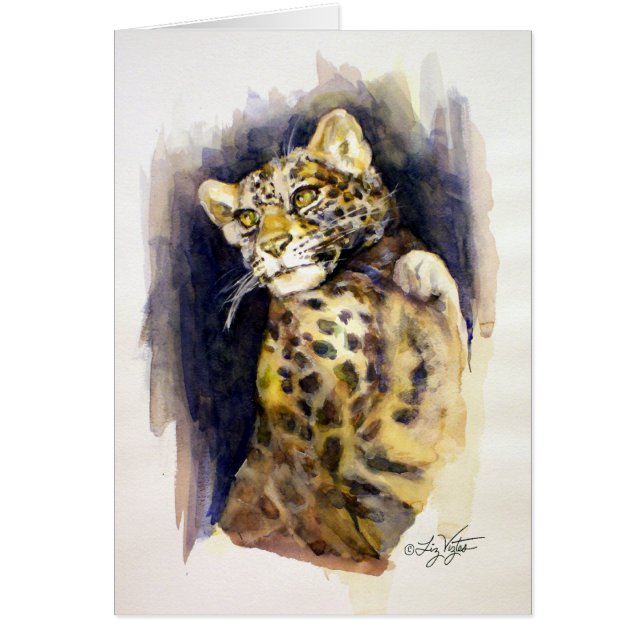 Tarjeta de leopardo de la nieve (Frente)