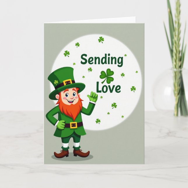 Tarjeta de Leprechaun de Envío de Amor (Anverso)