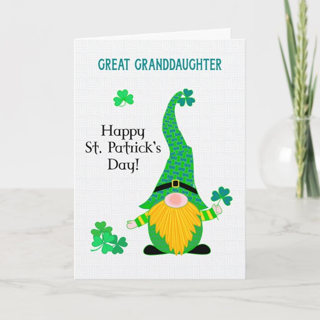 Tarjeta de Leprechaun divertida de St Patrick (Anverso)