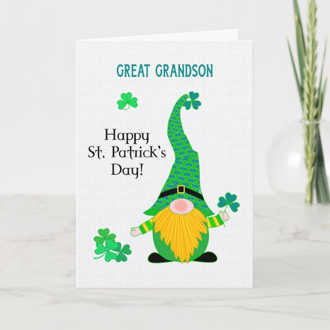 Tarjeta de leprechaun divertida de St Patrick de G (Anverso)