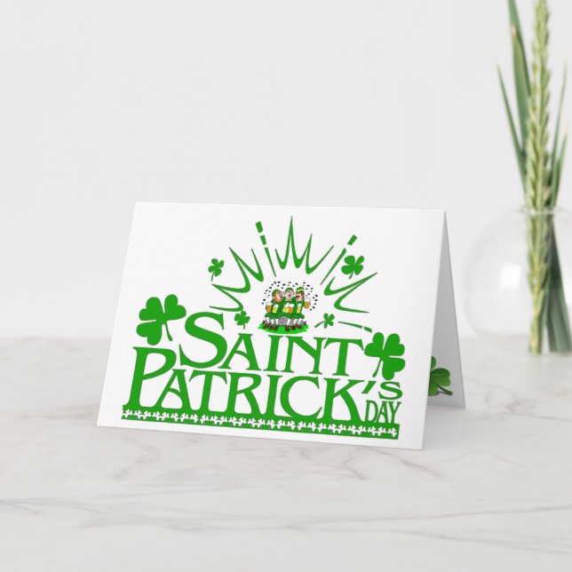 Tarjeta de Leprechauns cantante de St. Patrick (Anverso)
