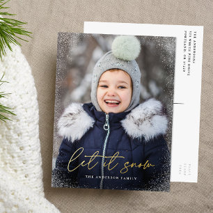 Tarjeta de Let it Snow con foto moderna
