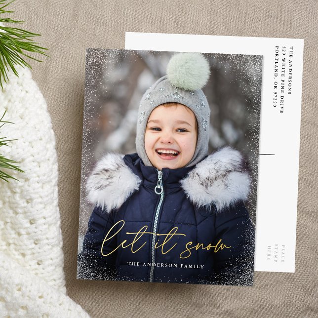 Tarjeta de Let it Snow con foto moderna (Subido por el creador)